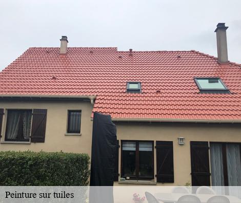 Peinture sur tuiles  poule-les-echarmeaux-69870 M.Lagrenee Peinture